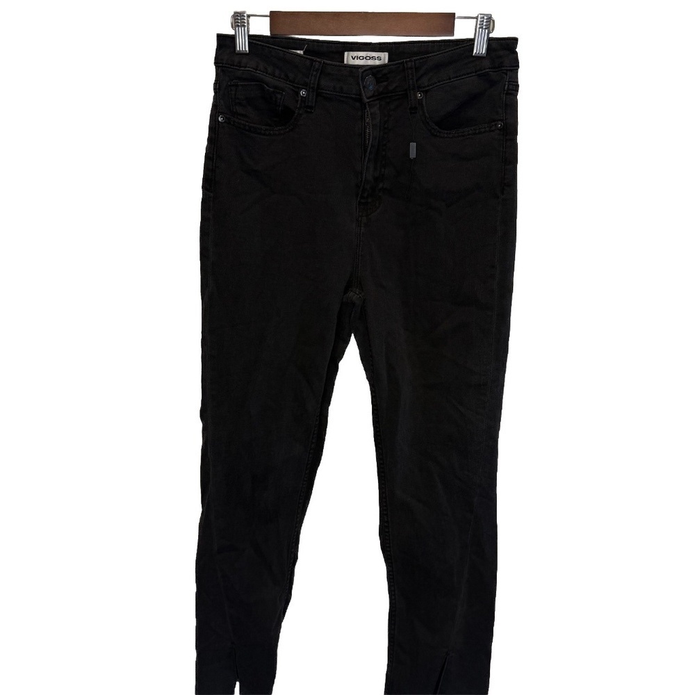 VIGOSS ACE STRAIGHT BLACK JEAN PANT SIZE 30 HIGH RISE STRAIGHT LEG Black